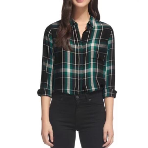 NWOT WHISTLES Size 6 Emelia Check Shirt - Picture 1 of 8